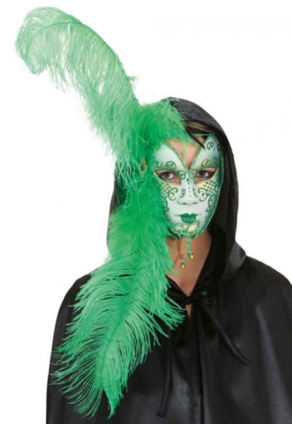 Halbmaske grün weiss